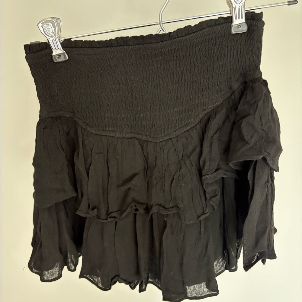 Black Ruffled Mini Skirt/skort Rock N Rags